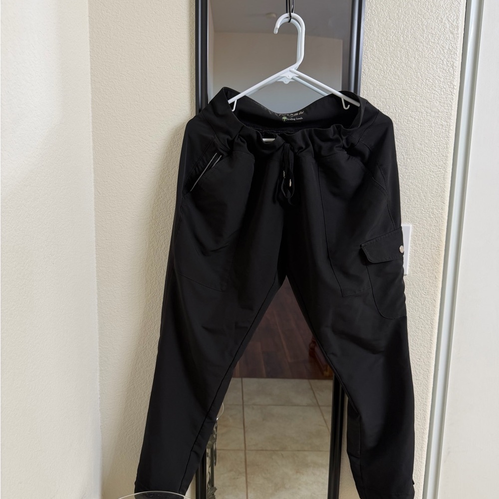 Black Women’s Drawstring Cargo Jogger Pants